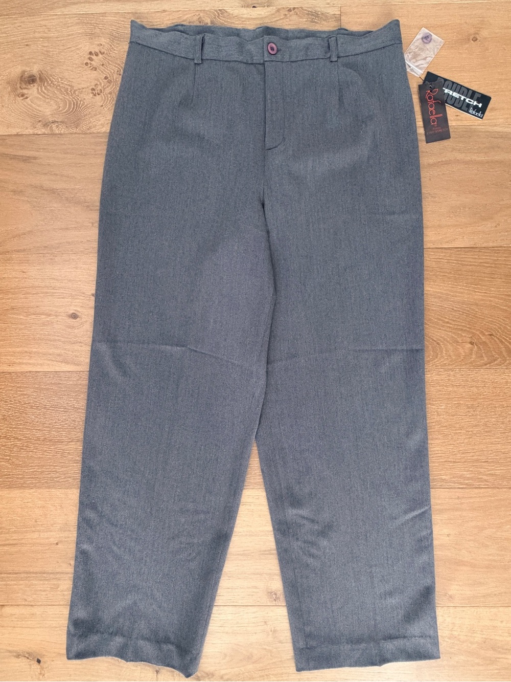 NWT Rafaella Double Stretch Pants Gabardine Charcoal Gray 14P Trousers Office